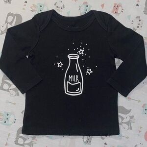 First Impressions (3-6 Month Baby) Long Sleeve “Milk” Graphic Tee